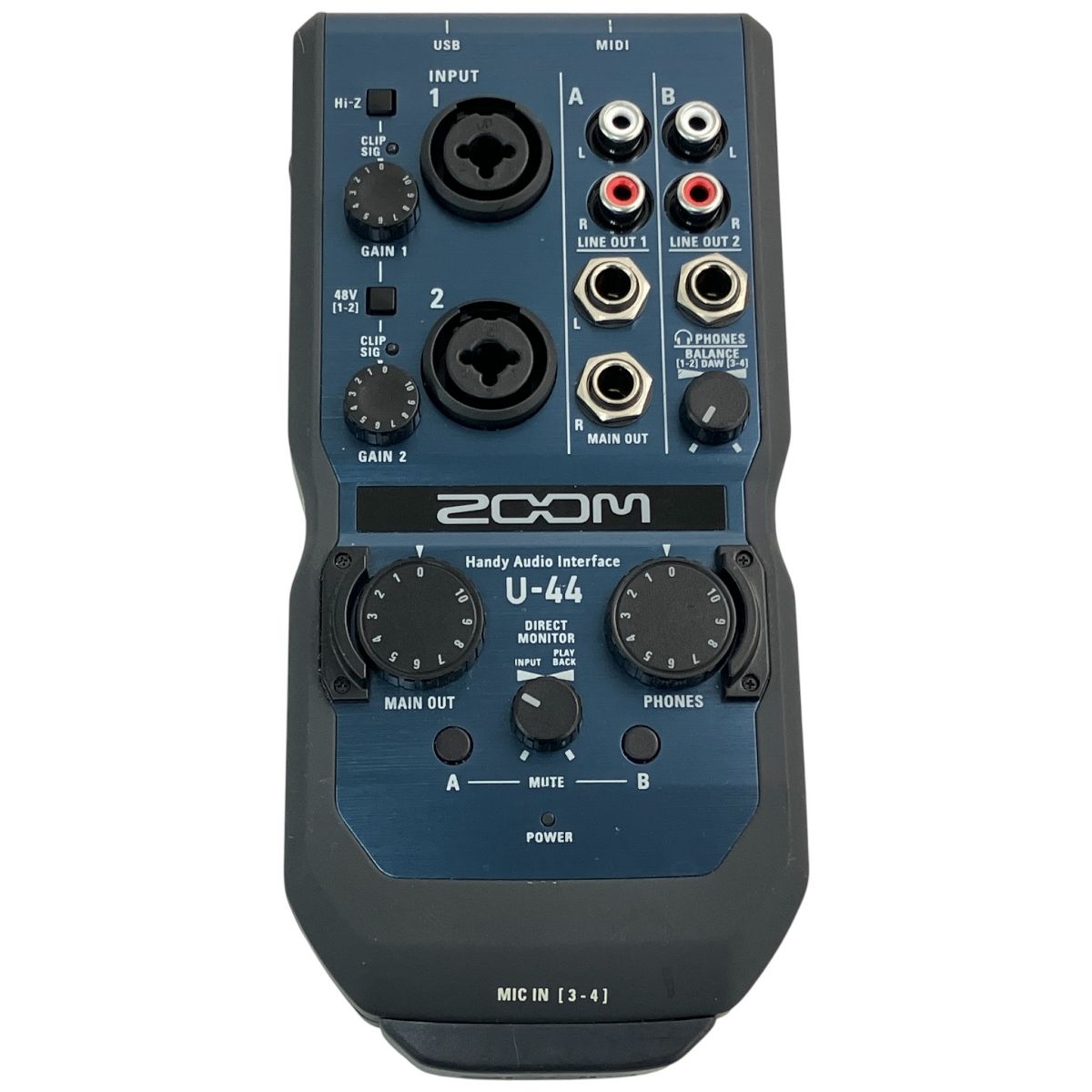 ZOOM U 44 オーディオインターフェース 音響機材 DTM 録音 ズーム