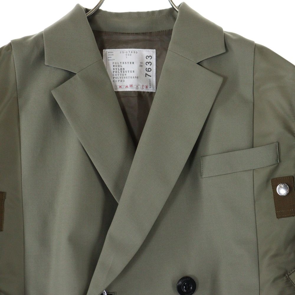Sacai (サカイ) Suiting x Nylon Twill Jacket ダブル ナイロン ツイル Sacai (サカイ) Suiting x Nylon Twill Jacket ダブル ナイロン ツイル