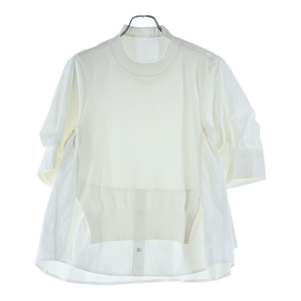 sacai サカイ バックサテンフリル切替 ドッキングニットセーター