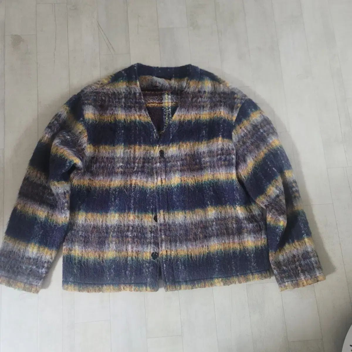 クラッシュアゲイン マルチ COLOR モヘア カーディガン