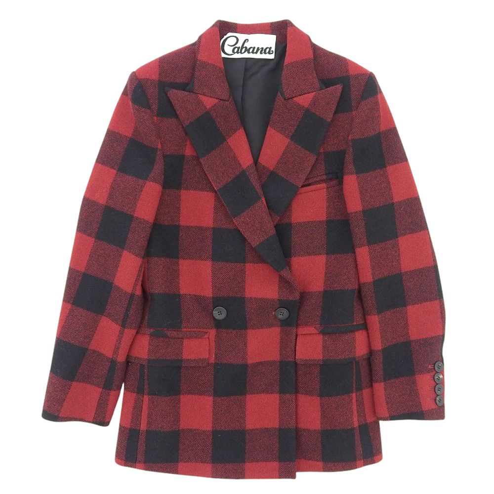 Cabana チェックコート ジャケット ウールコート Cabana カバナ ウール チェック柄 ジャケット レディース レッド