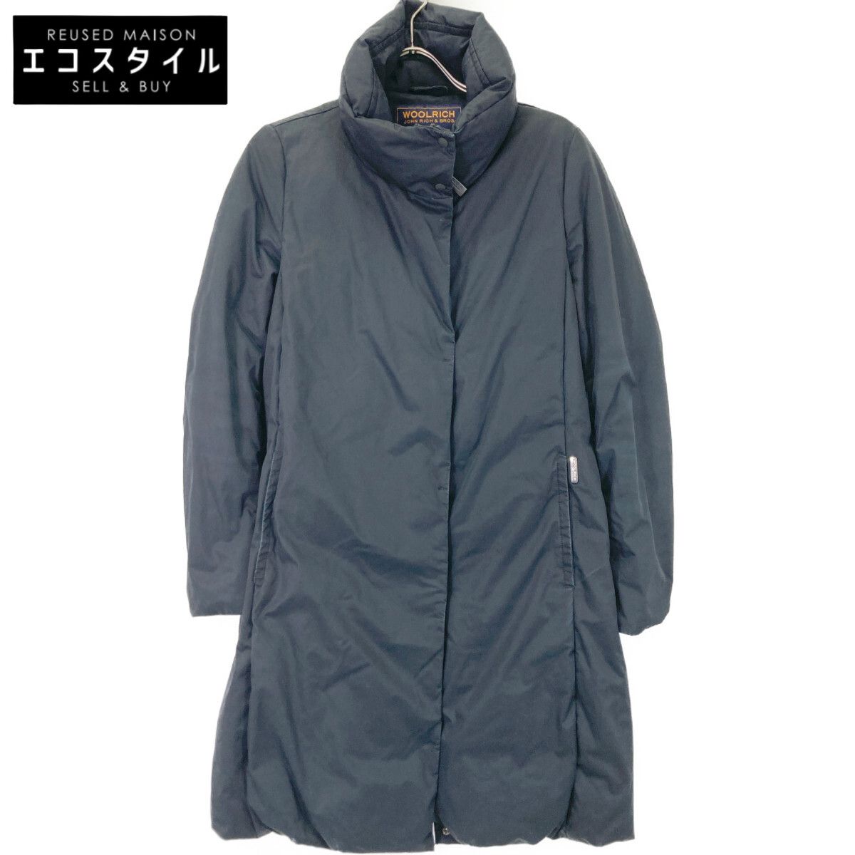 WOOLRICH ウールリッチ 1702154 ネイビー ラビットファー ロングダウンコート WOOLRICH ウールリッチ 1702154 ネイビー ラビットファー ロングダウンコート