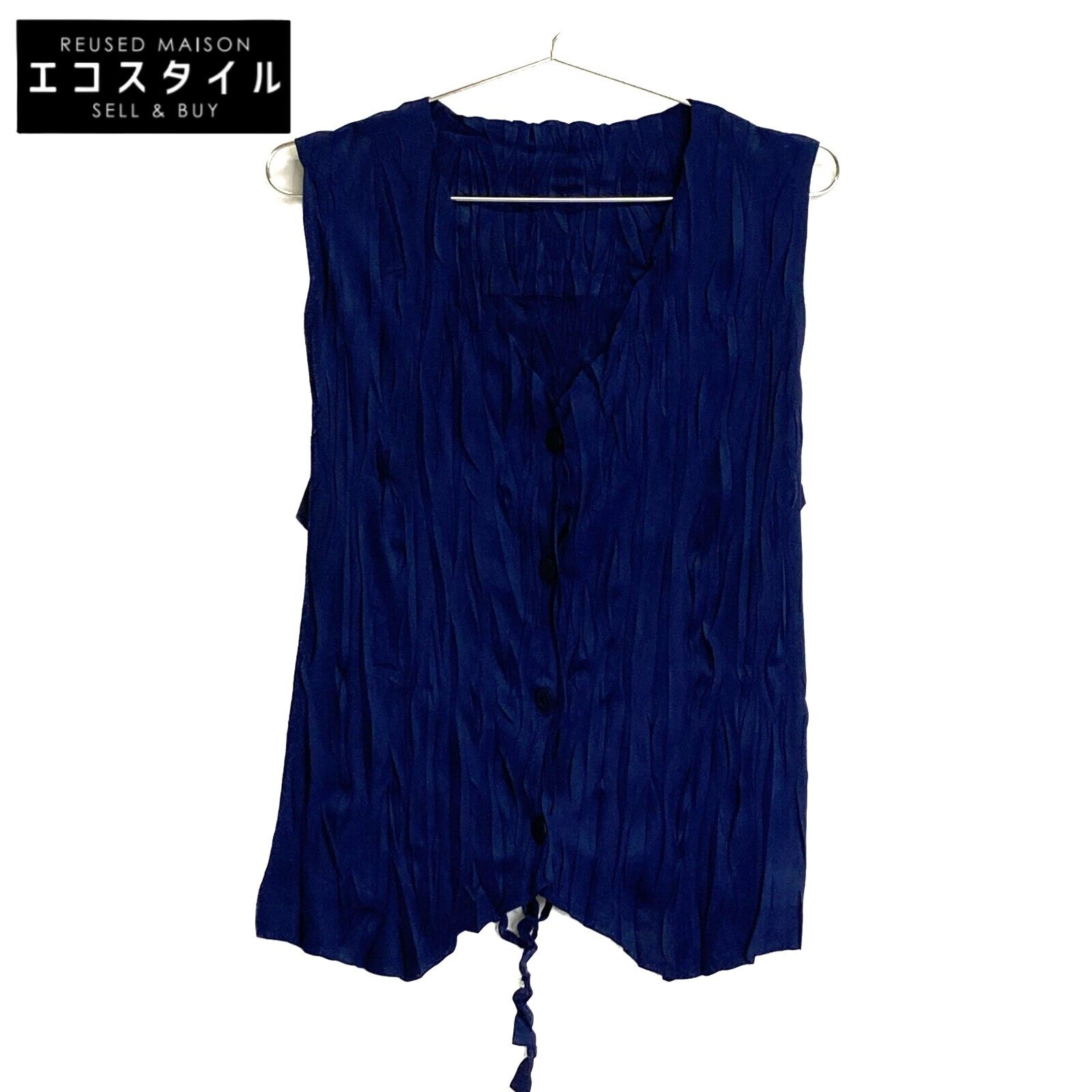 PLEATS PLEASE プリーツプリーズ PP 93 PE 961 ネイビー バックリボン ベスト 3