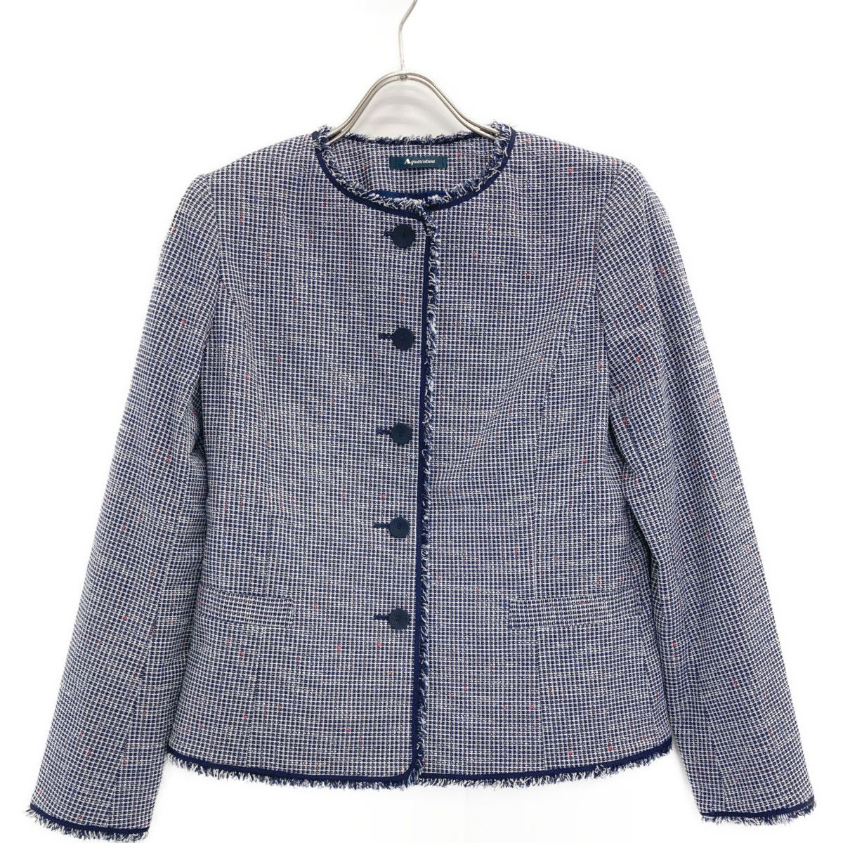 Aquascutum アクアスキュータム ﾈｲﾋﾞｰ ﾌｧﾝｼｰﾂｨｰﾄﾞ ｼﾞｬｹｯﾄ 10 - メルカリ