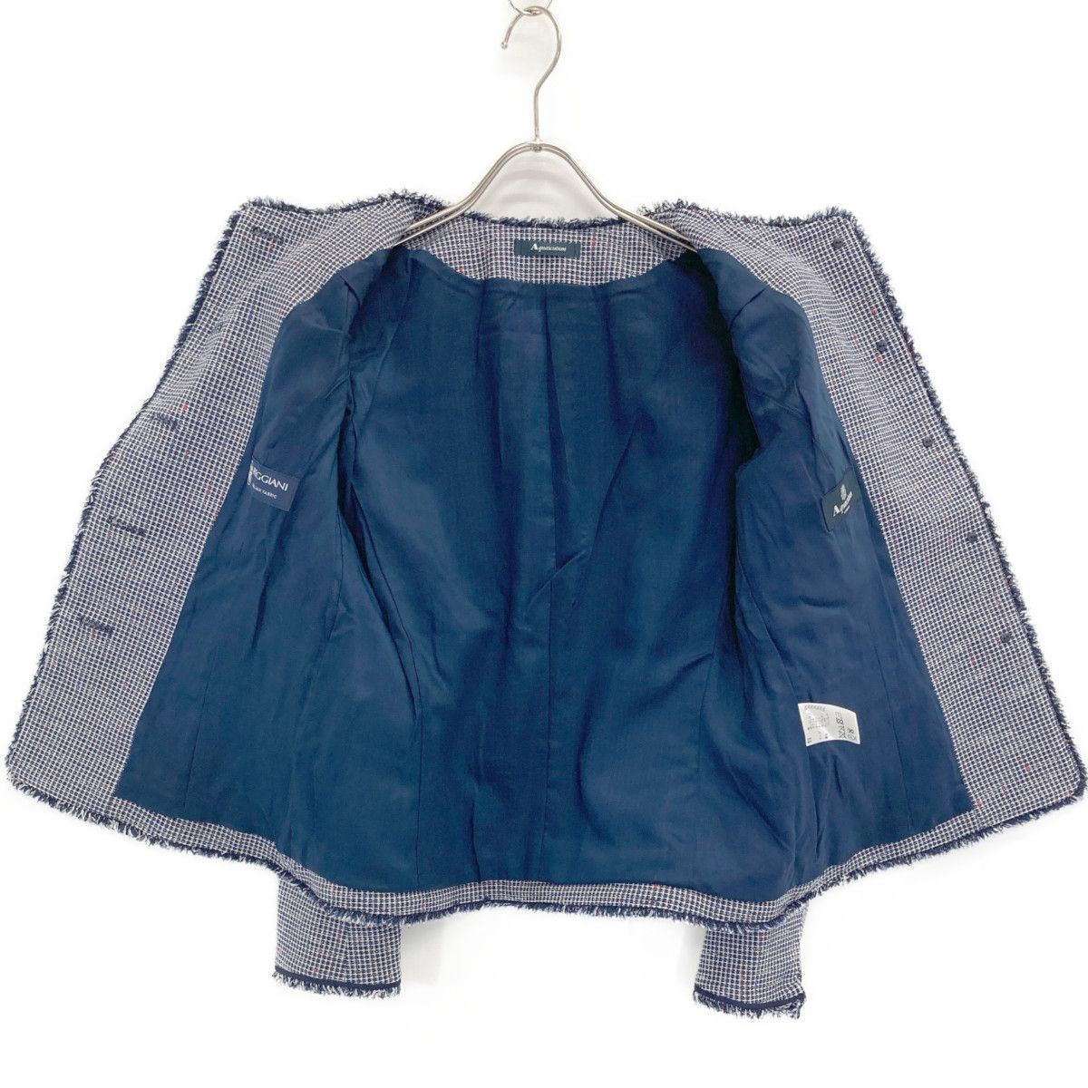 Aquascutum アクアスキュータム ﾈｲﾋﾞｰ ﾌｧﾝｼｰﾂｨｰﾄﾞ ｼﾞｬｹｯﾄ 10 - メルカリ