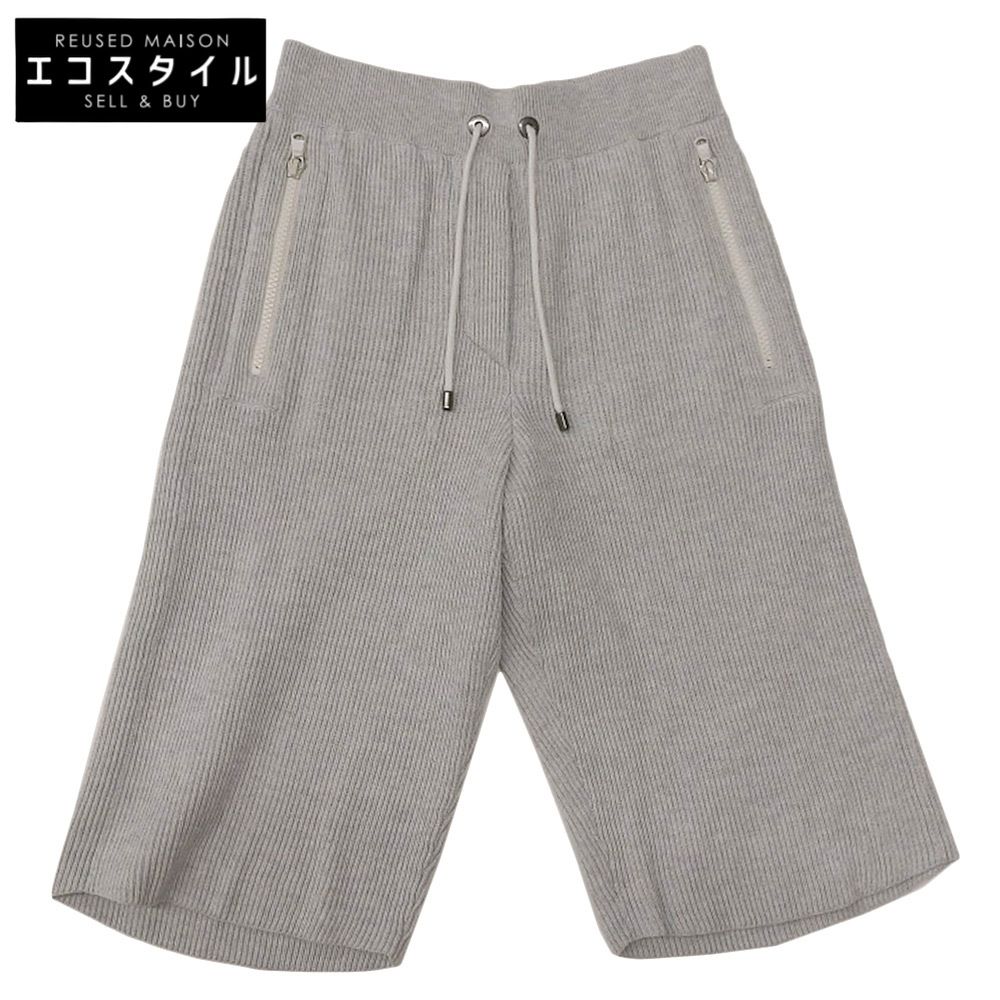 ブルネロクチネリ コットン ニット リブ編み ハーフ パンツ ボトムス レディース グレー XXS 21年 XXＳ
