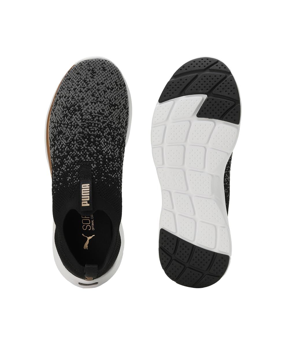  REMI スリップオン ニット ウィメンズ_ _235 25年春夏カラー プーマ ブラック ゴールド クール ダーク グレー 01 23 5 cm トレイルランニングシューズ アウトドアシューズ