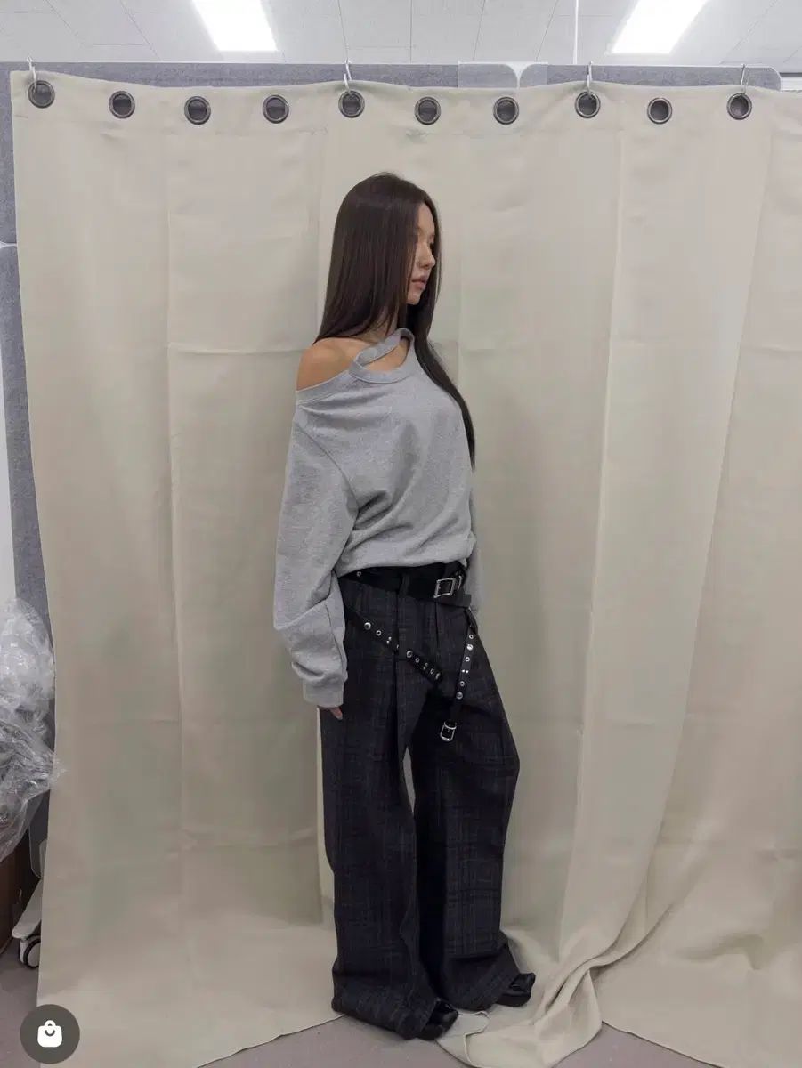 LCDC ホルターネック スウェットシャツ メランジュグレー