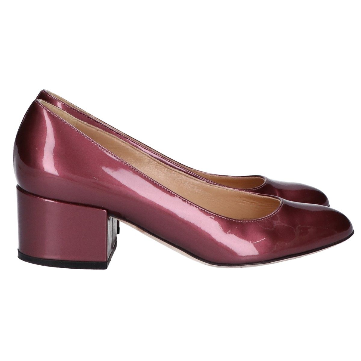 Sergio Rossi セルジオロッシ 【美品】5253 パテント チャンキーヒール