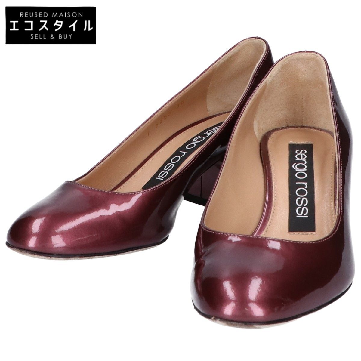 Sergio Rossi セルジオロッシ 【美品】5253 パテント チャンキーヒール
