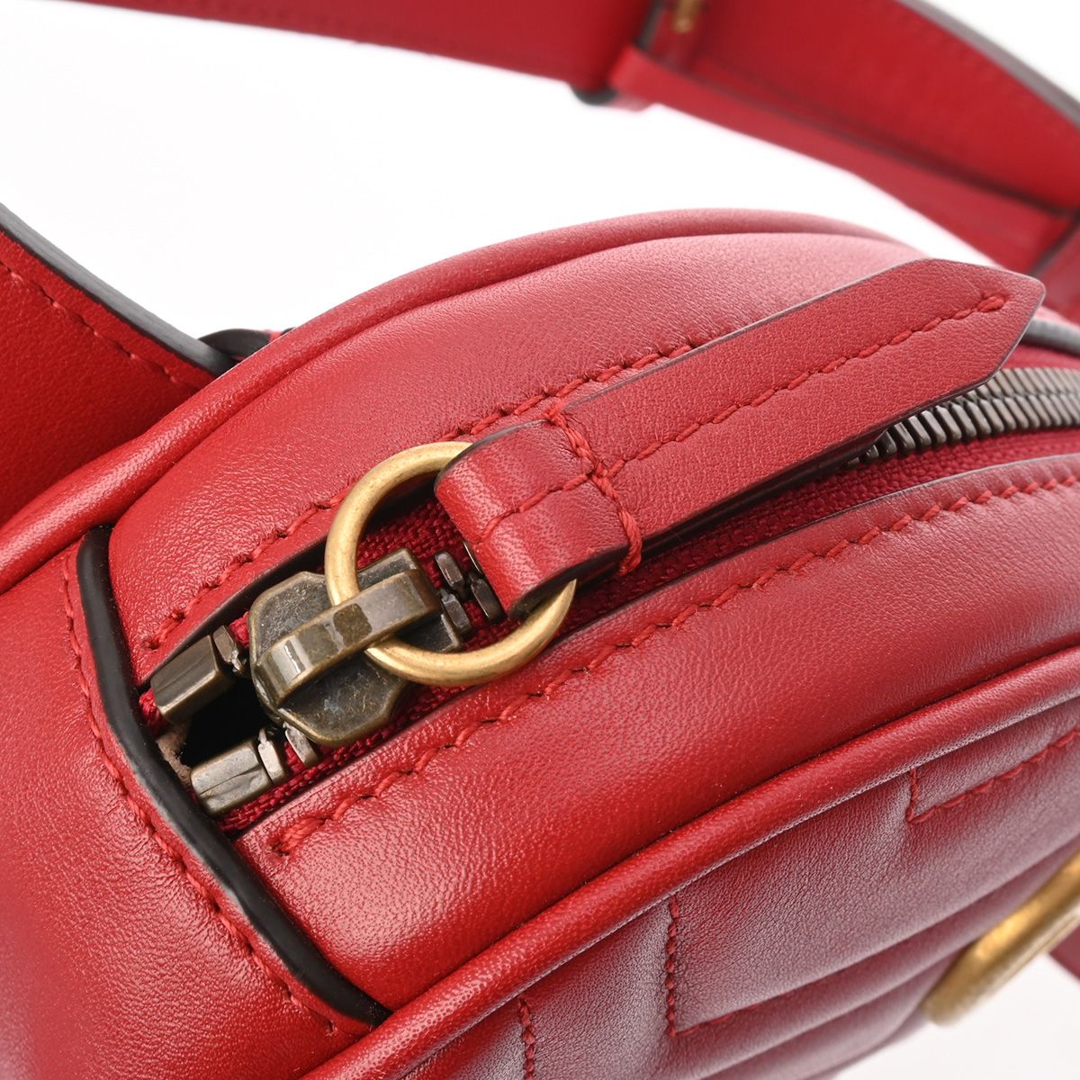 グッチ GGマーモント ベルトバッグ レッド 476434 レディース レザー