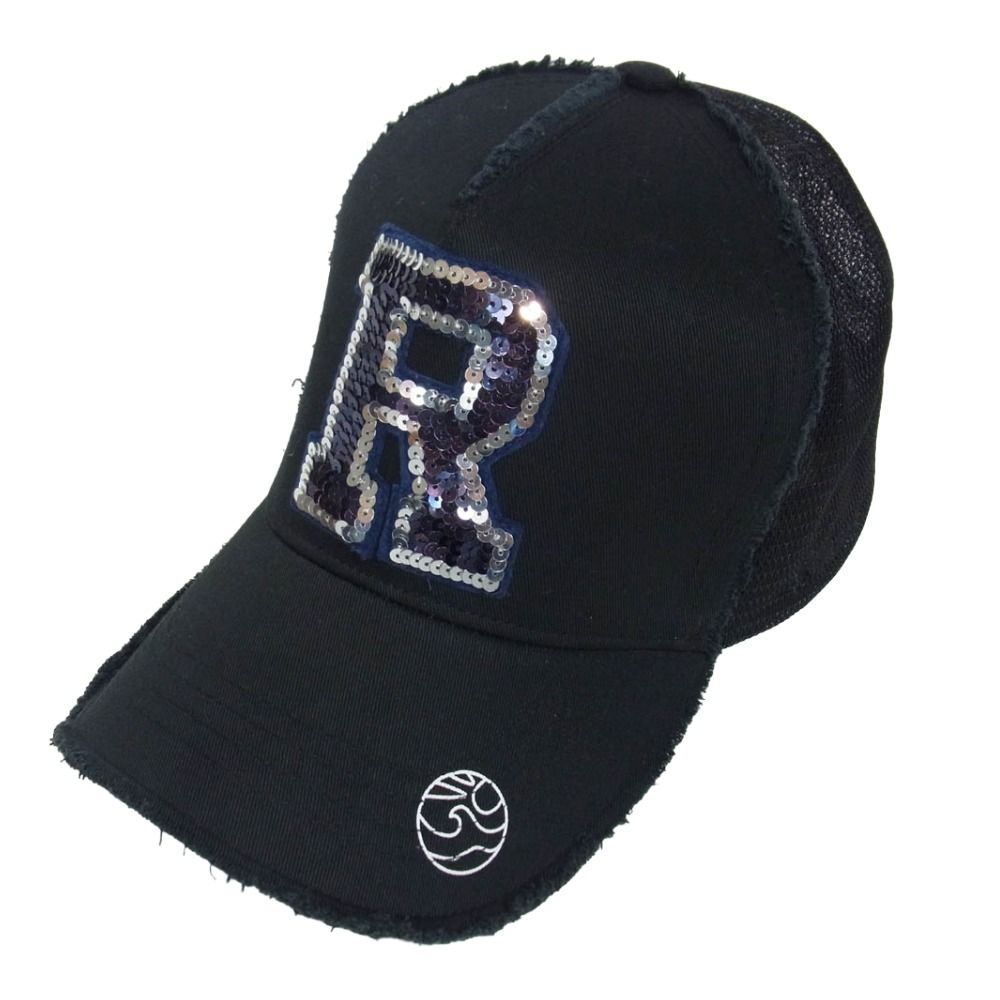 ヨシノリコタケ YOSHINORI KOTAKE Ron Herman ロンハーマン スパンコール R ロゴ キャップ ブラック系