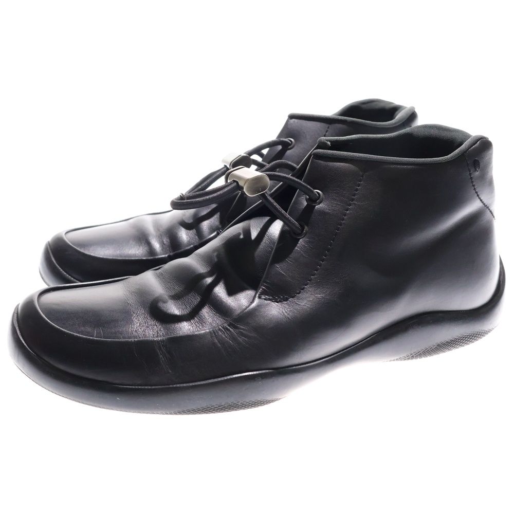 PRADA SPORT プラダ スポーツ レザー ハイカット ドライビングシューズ チャッカブーツ ブラック 743