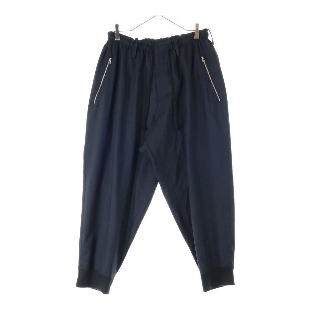 Y s BANG ON! ワイズバングオン No 59 YA P 158 ウールトロピカル 裾リブ ドローコード付きイージーパンツ ブラック