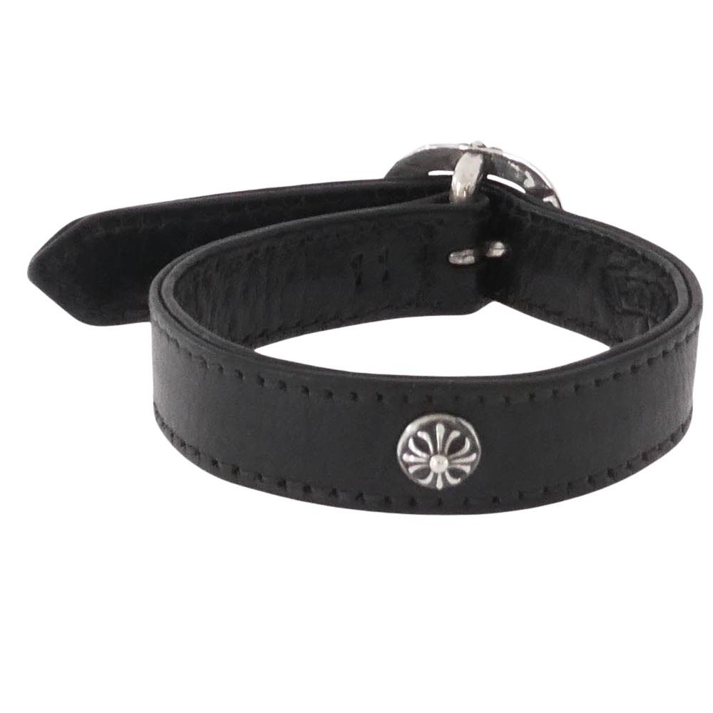 CHROME HEARTS クロムハーツ 原本無 GUNSLINGER ガンスリンガー クロスボール レザー ブレスレット ブラック系