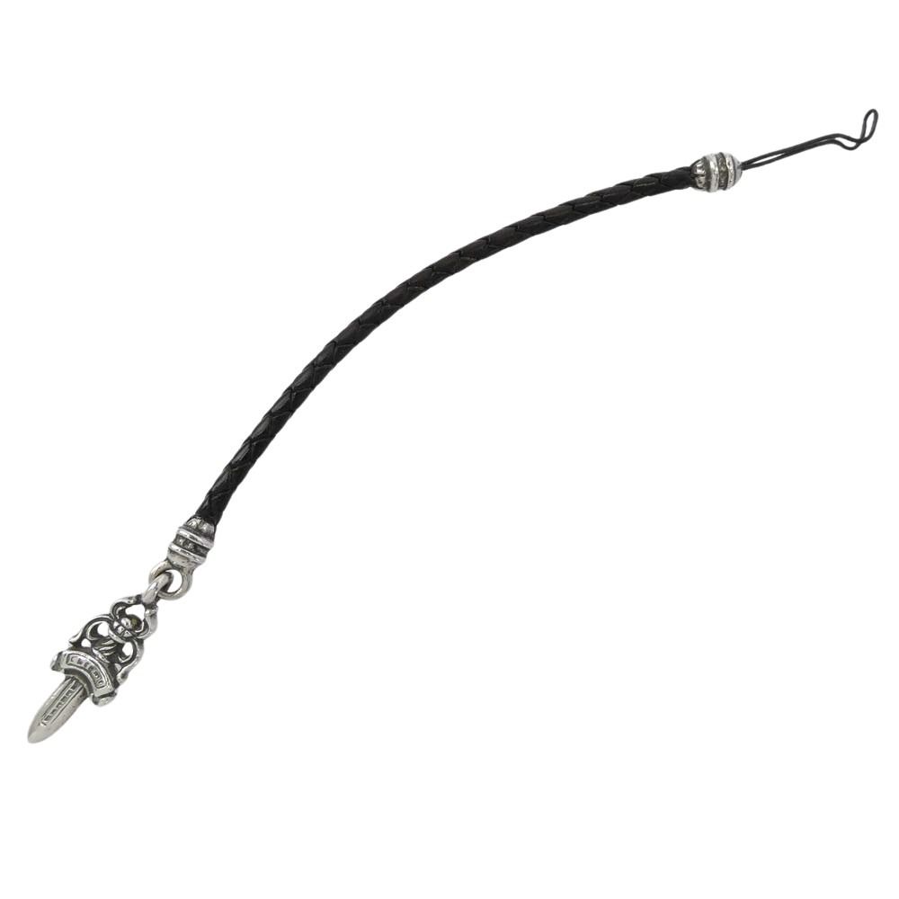 CHROME HEARTS クロムハーツ 原本有 PHNSTRP DAGGER ダガー フォンストラップ 携帯ストラップ ブラック系 シルバー系