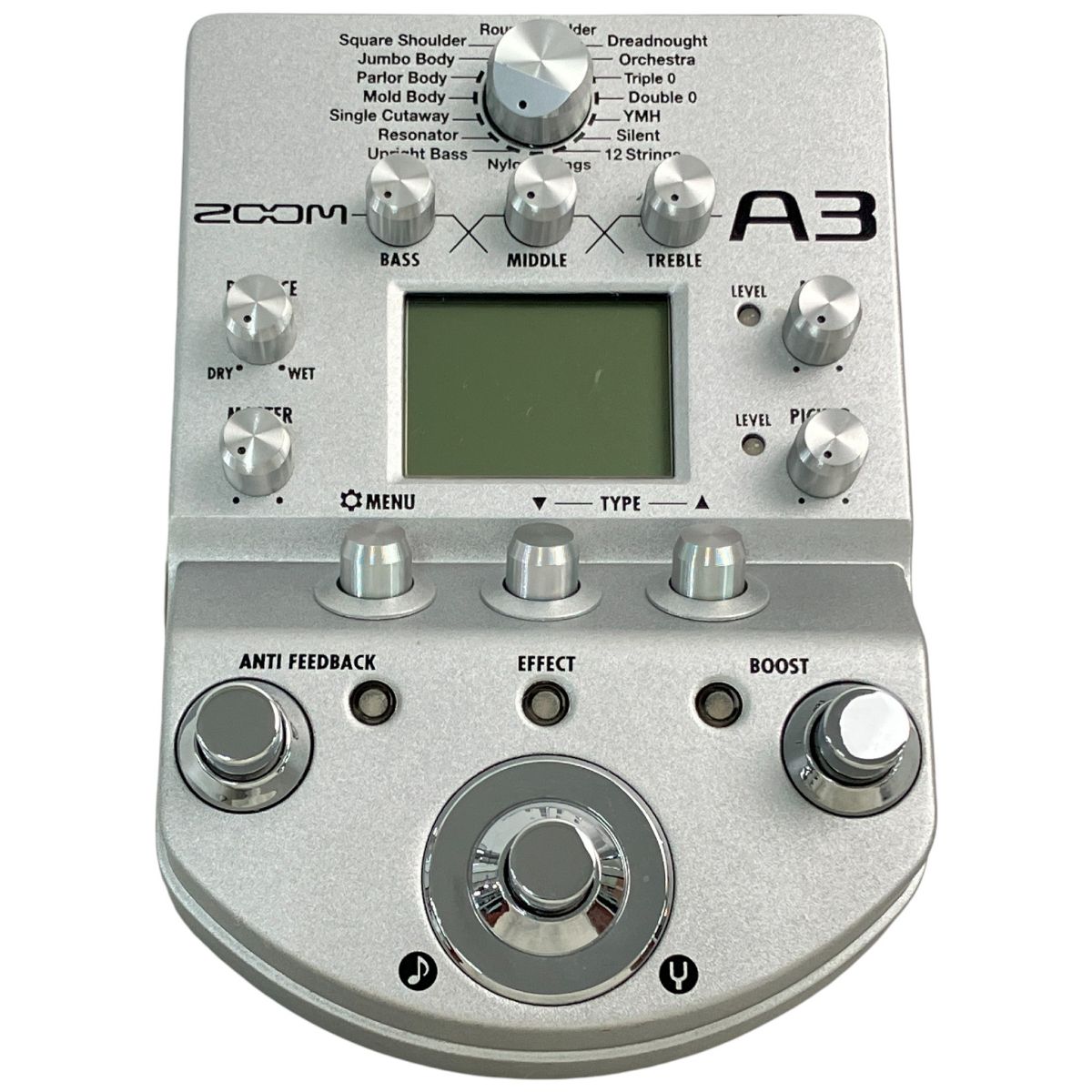 ZOOM A3 アコースティックギター用プリアンプ 音響機材 エフェクター