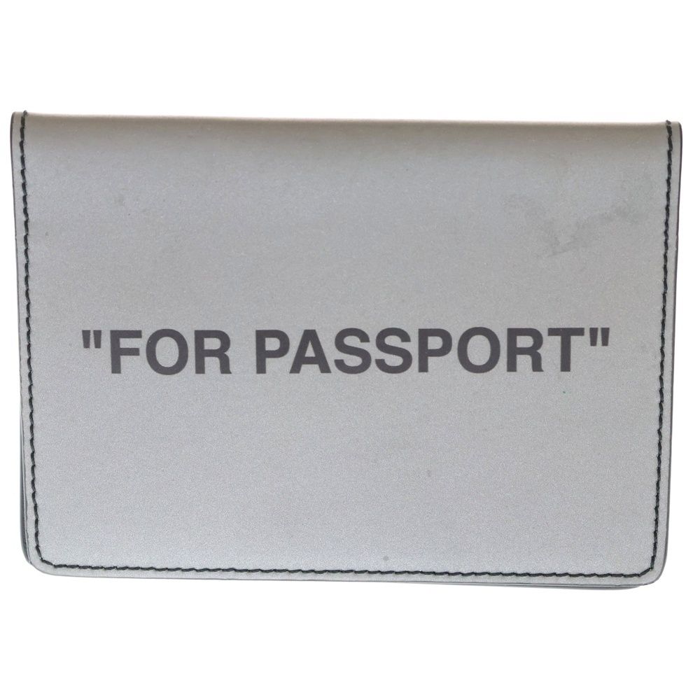 OFF WHITE オフホワイト ラメプリント パスポートケース グレー