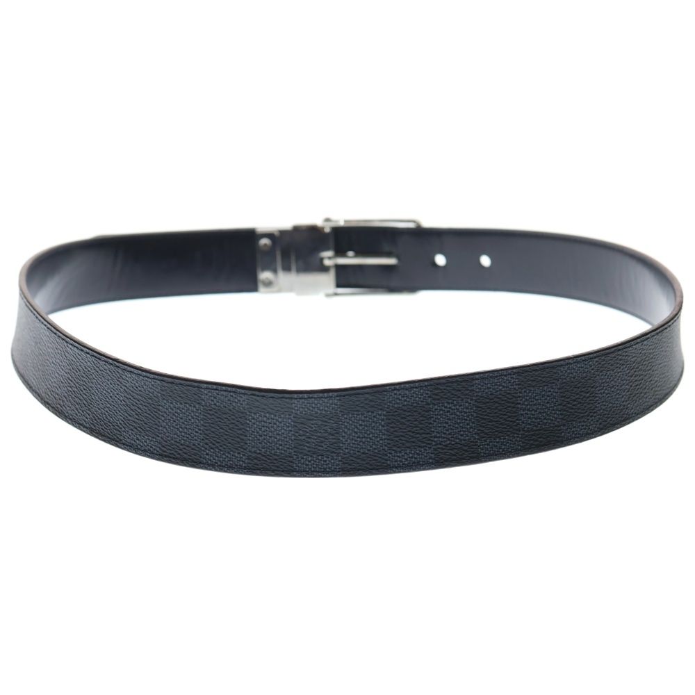 LOUIS VUITTON ルイヴィトン サンチュールボストン ダミエ コバルト リバーシブル レザー ベルト ブラック M 9216 BC 0136