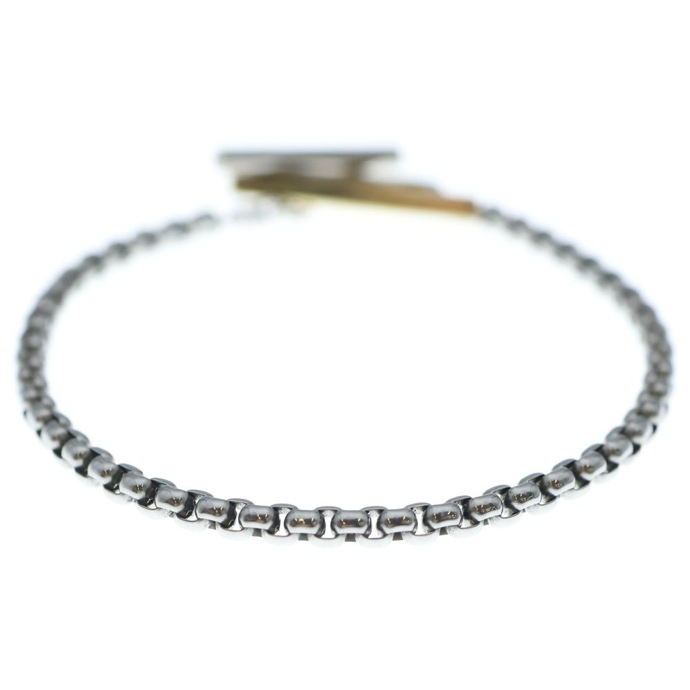 DIESEL ディーゼル Dロゴチェーン ブレスレット シルバー/ブラック