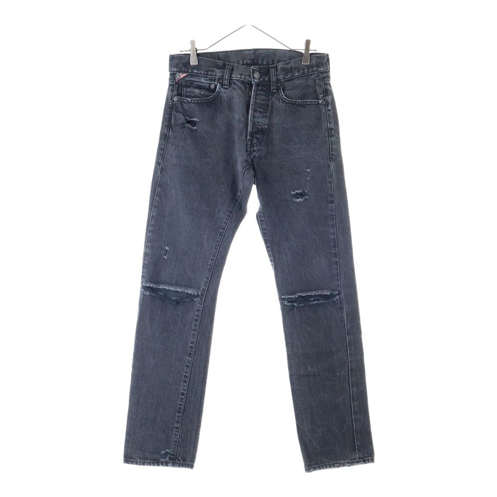 RALPH LAUREN ラルフローレン Slim ボタンフライ ダメージ加工 デニムスキニーパンツ グレー