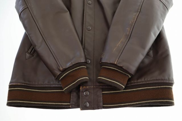 【中古】シュプリーム SUPREME ウィング フット レザー ヴァーシティー ジャケット L ブラウン ☆AA★ 250324 シュプリーム SUPREME 05AW Wing Foot Leather Varsity Jacket