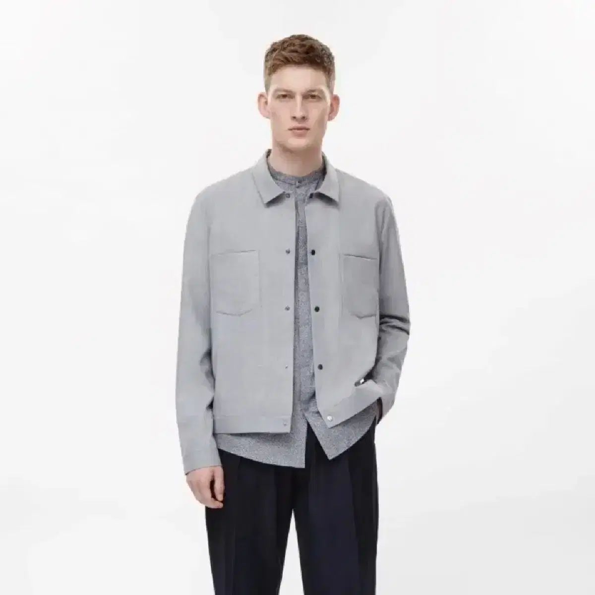 XS COS ウール シャツ ジャケット グレー