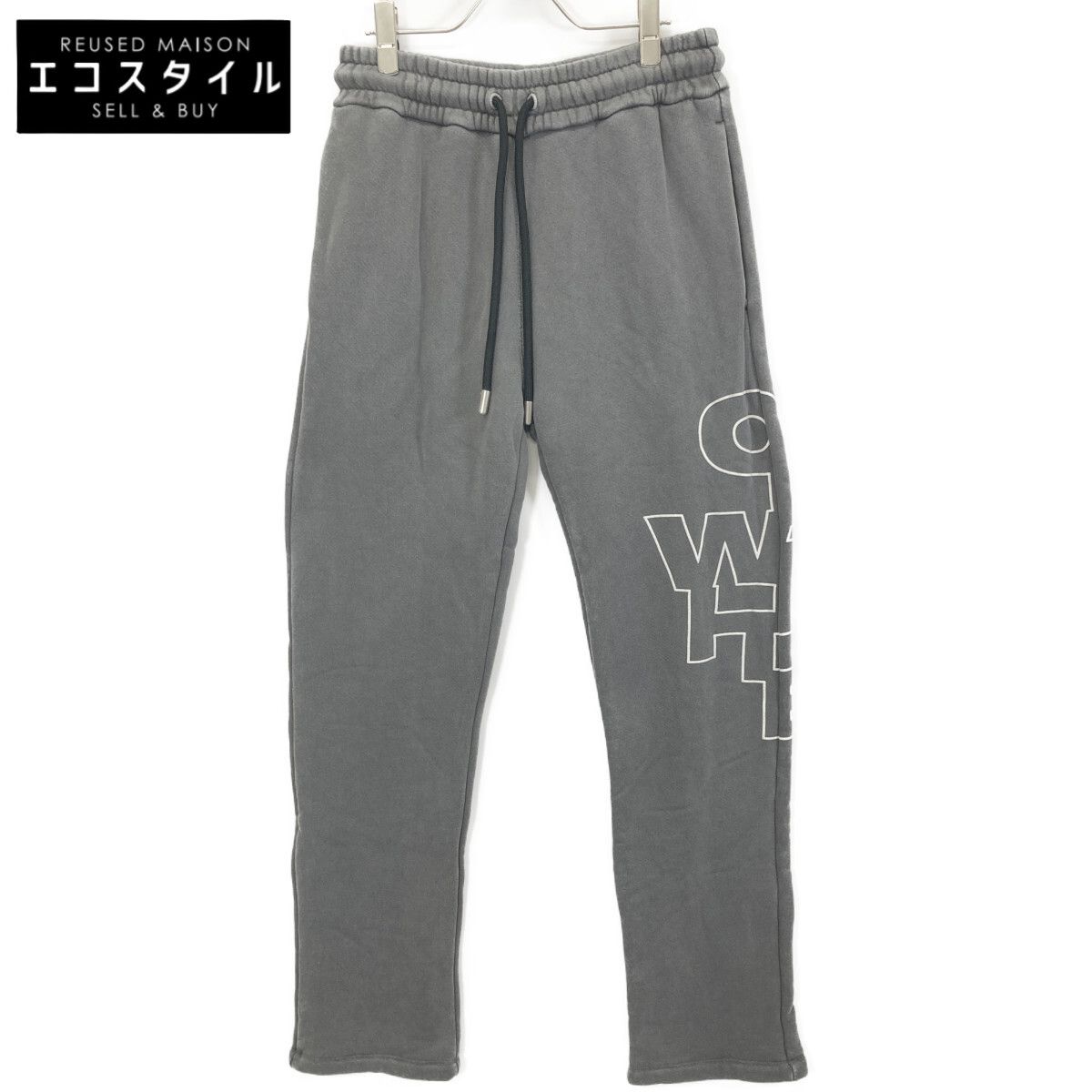 OFF-WHITE オフホワイト ｸﾞﾚｰ OMCH054F24FLE002 ﾄﾞﾛｰｽﾄﾘﾝｸﾞ ｽｳｪｯﾄ 