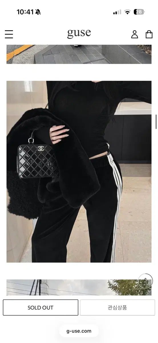 GU ベロア トラック パンツ ブラック