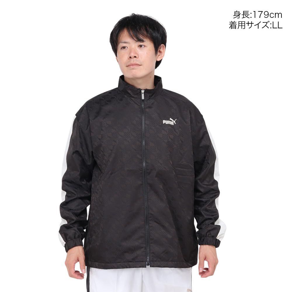PUMA プーマ ブルゾン ジャケット 防風 ワンライン CORE ウーブン ラインド トラックジャケット 683581 メンズ 24年秋冬カラー ブラック 01 XL