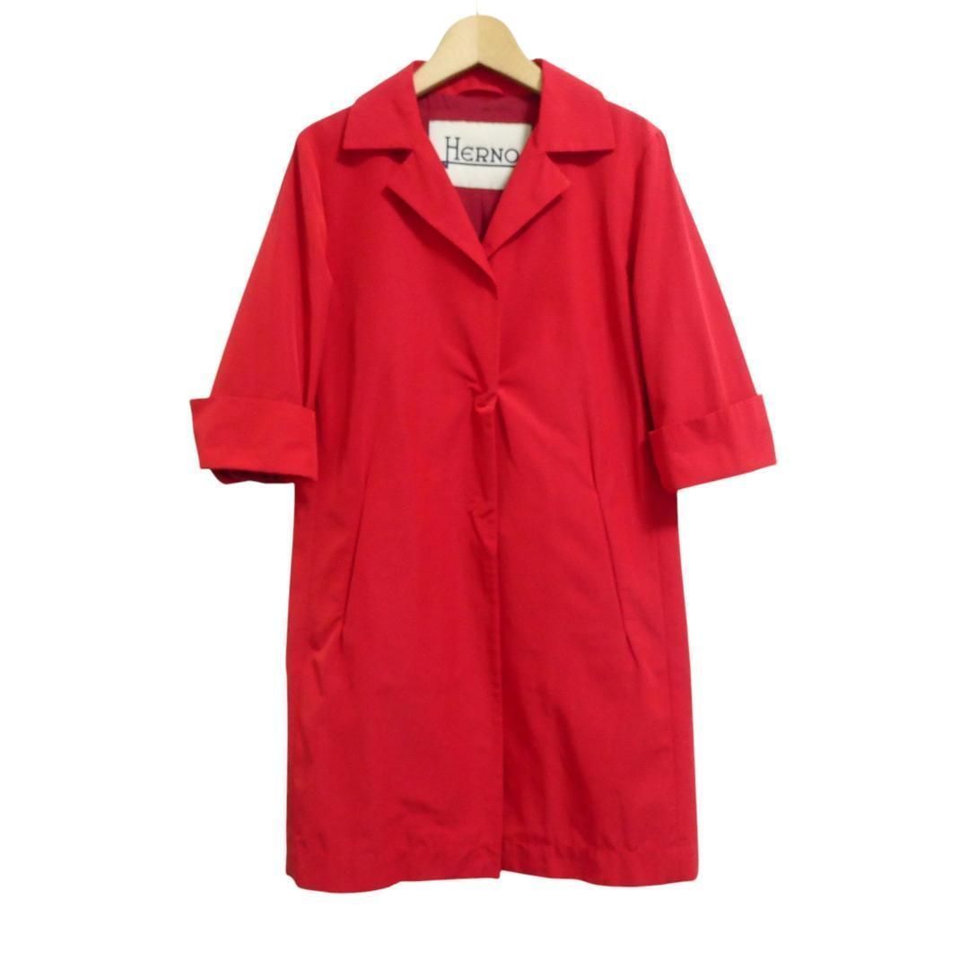 美品 HERNO ヘルノ サイズ42 コットン×ポリエステル ロング丈 七分袖