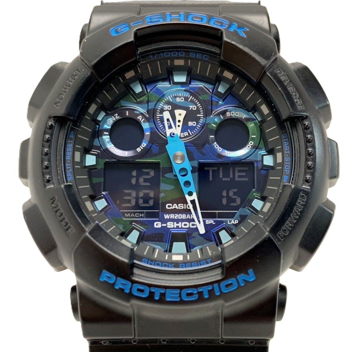 CASIO カシオ デジアナウォッチ カモフラージュ GA 100 CB 1 AJF ブラック クォーツ