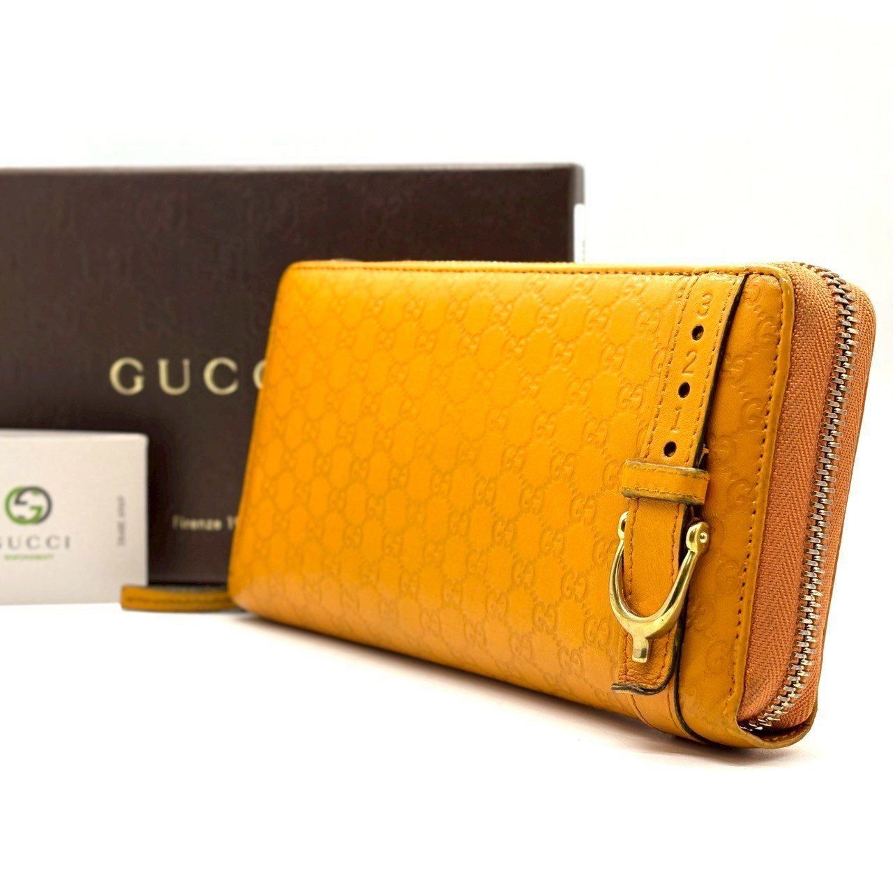 差し色は、これくらいがいい】 GUCCI 長財布 マイクロシマ ホース