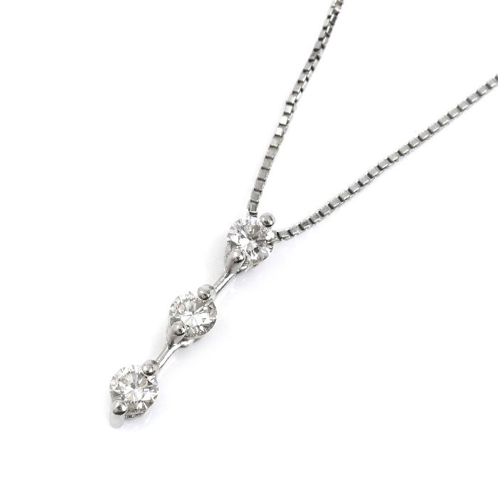 Pt900/850 ネックレス ベネチアン ダイヤモンド0.32ct 3.5g ～47cm