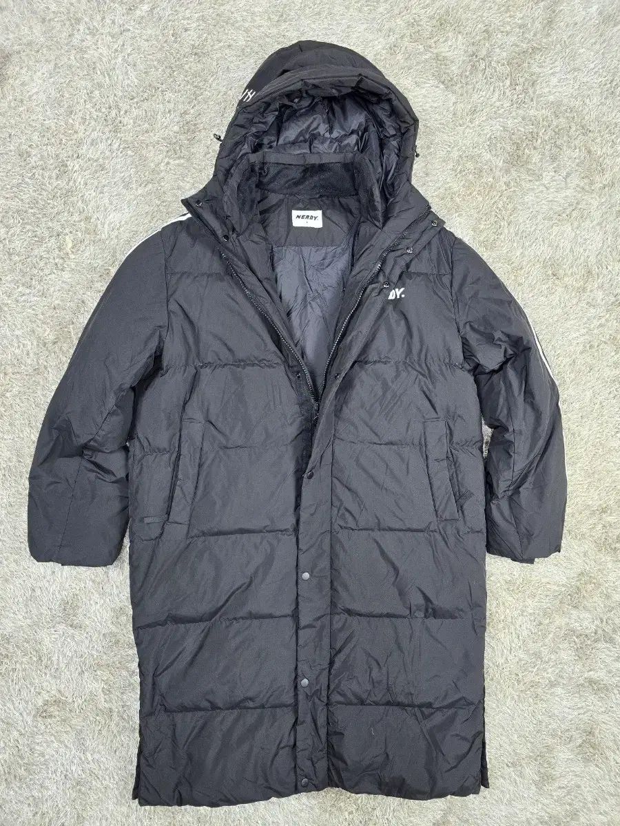 NERDY ブラック ロングダウンジャケット フーディー ダウン アウター