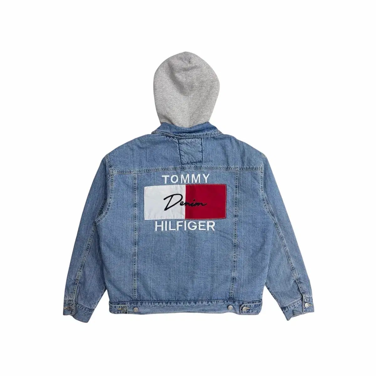 トミーヒルフィガー ビックロゴ シープスキン デニムジャケット 105 XL