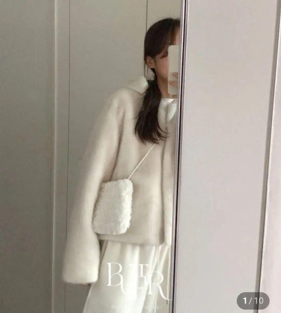 バタープレッツェルマーケット リー バニー ハンドメイド ファー バッグ アイボリー