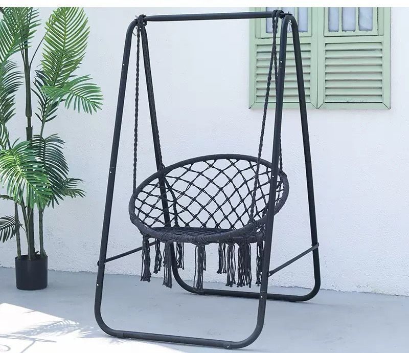 大好評 自立式ハンモックチェア ガーデンスイング ロープスタイル 屋外 屋内