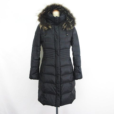 アイシービー　ダウンコート　黒　オンワード樫山　アウター　ロング丈　黒　ブラック 23区 オンワード樫山 ダウンコート アウター 長袖 フード ジップアップ