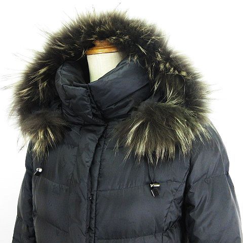 23区 オンワード樫山 ダウンコート アウター 長袖 フード ジップアップ