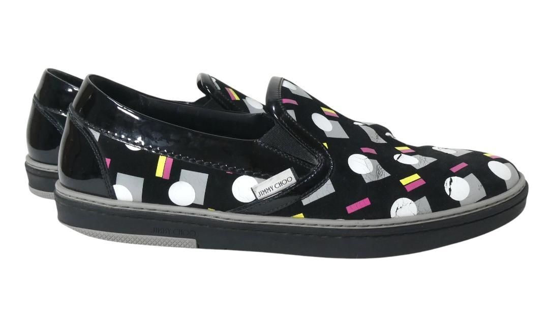 JIMMY CHOO ジミーチュウ サイズ42 約27㎝ スエード×エナメル 総柄