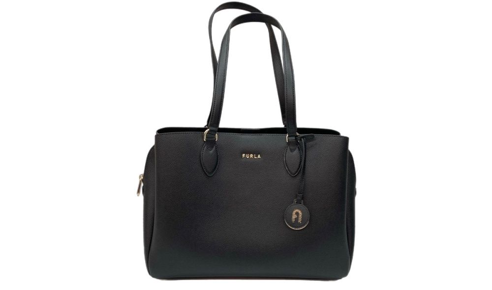 2023年 A4サイズ　フルラ トートバッグ ミネルヴァ ブラック 黒 フルラ FURLA MINERVA TOTE BAG ミネルヴァトート GENUINE LEATHER A4