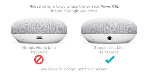 PowerClip コンセントマウント Google Nest Mini チャコール 用 スピーカーウォールハブ 第2世代Google Smart Homeデバイス用 省スペース コンセント1つだけ使用 Miniスピーカーの取り付け m