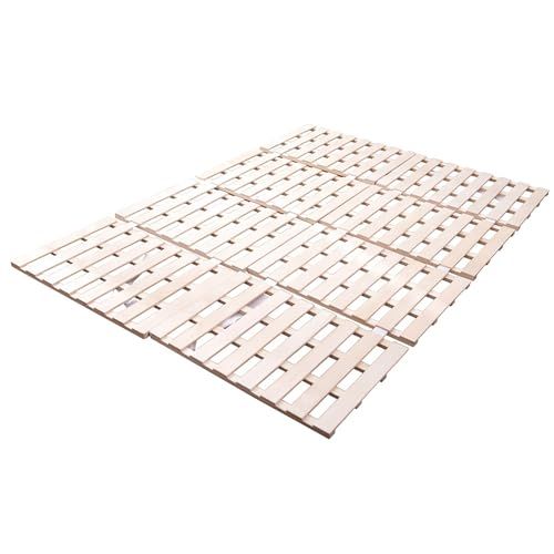 すのこベッド 折りたたみ ダブル 桐製 4つ折り 天然無垢材 ベッドフレーム 木製 湿気対策 布団干し 頑丈 耐荷重200 kg コンパクト収納 ナチュラル m