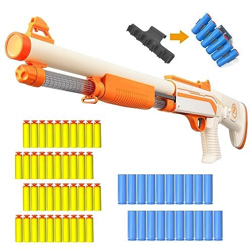 AGM MASTECH おもちゃのショットガン 柔らかい弾の射的 ブラスター銃 のカートリッジと の ダーツ付き ホワイト m
