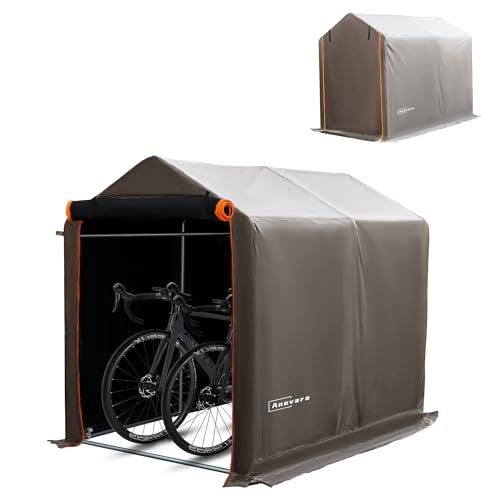 Anovara アノヴァラ サイクルハウス バイクガレージ 120 cm幅X 188 cm奥行X 165 cm高さ 自転車置き場 屋外 サイクルガレージ バイク ガレージ ガレージテント 自転車 テント 屋根 車庫 自転車小屋 耐水圧2000 mm m