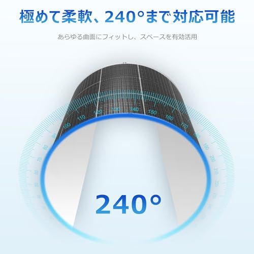 Nicesolar 100 W フレキシブル ソーラーパネル 12 V 太陽電池パネル 単結晶 IP 68 柔性 据置型 超薄型 超軽量 曲面 太陽光発電 RV キャンピングカー 船舶 テント アウトドア 住宅 防災などに活躍 1 pcs m