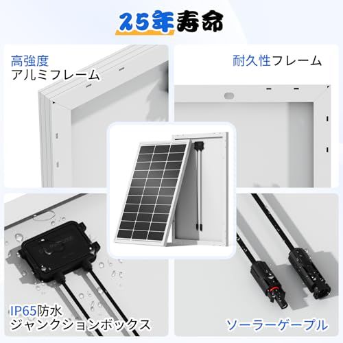  ECO WORTHY ソーラーパネル 200 W 100 単結晶 23 変換効率 太陽光パネル PERC高性能 太陽光チャージ 省エネルギー 車 船舶 屋根 ベランダ 設置 災害対策 RV トレーラー キャンプ オフグリッド用 国際 I m 充電池 電池充電器 電池 充電池