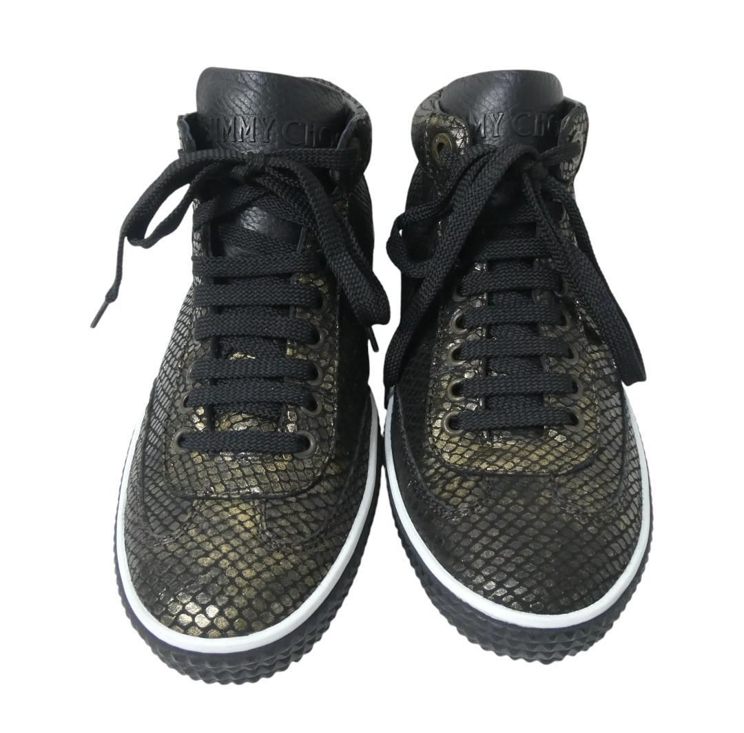 新品同様 JIMMY CHOO ジミーチュウ サイズ39 約26㎝ パイソン レザー