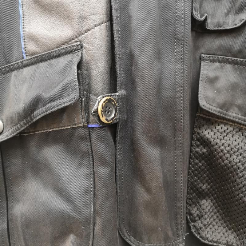 イッセイミヤケ 08 AW レザー メッシュ コットン デザイン ミリタリー コート メンズ 3 ISItems 古着 チノパン ホワイト系